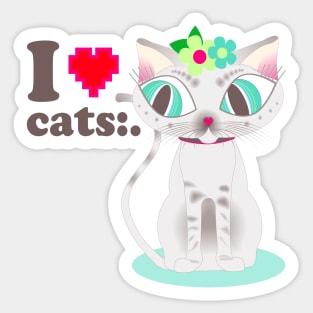 I love Cats:. Sticker